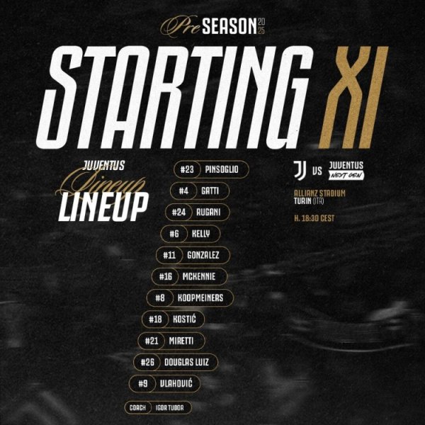 尤文一线队vs新一代杆位:弗拉霍维奇、加蒂出战,阿季奇先发 尤文一线队vs新一代杆位:弗拉霍维奇、加蒂出战,阿季奇先发